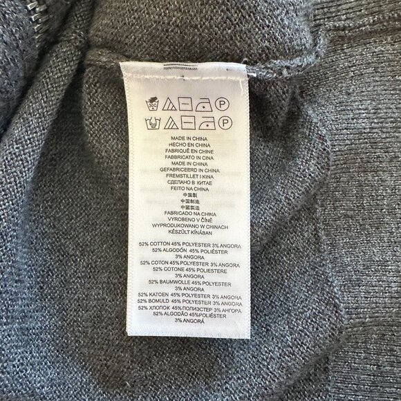 Women's S Michael Kors Zip Up Cardigan Charcoal Gray Stretch Zip Up Logo - Picture 6 of 7